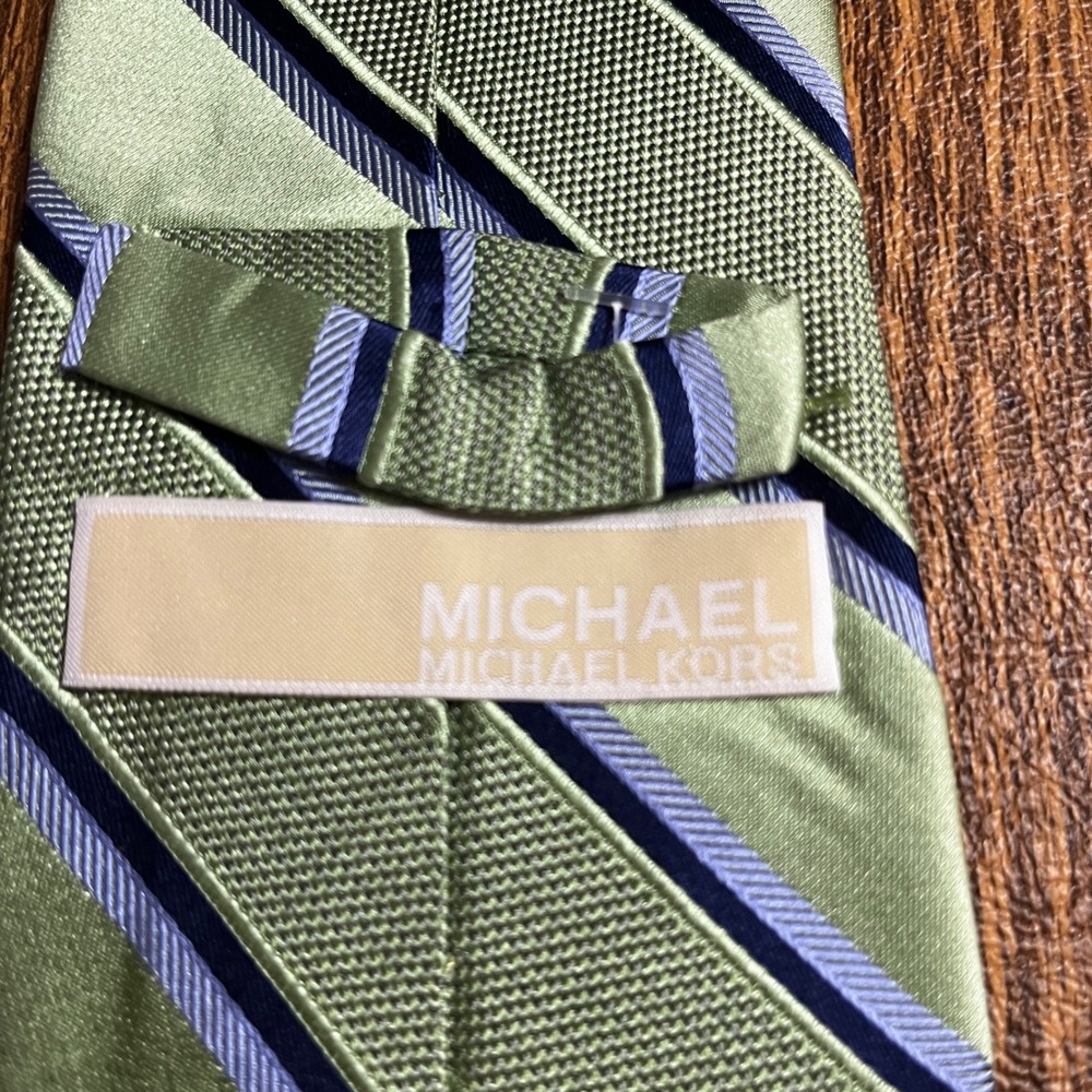 Michael Kors Necktie Mens OS Multicolor Silk Blend Bundle Striped Geometric Tie - Picture 7 of 16